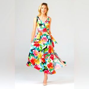 Joseph Ribkoff Bright Floral Maxi Dress (style 202120)